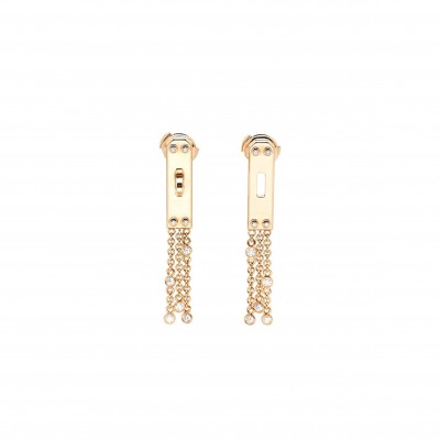 HERMÈS KELLY GAVROCHE DIAMONDS 18K ROSE GOLD EARRINGS 